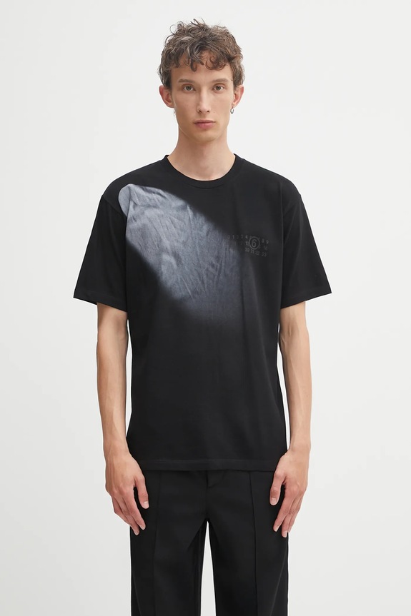 MM6 Maison Margiela t-shirt bawełniany bawełna czarny SH2GC0028.M20048.900