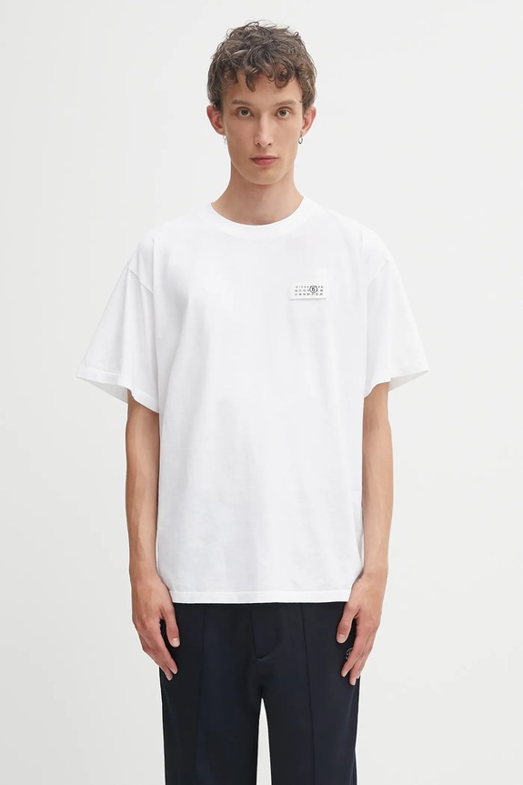 Bavlnené tričko MM6 Maison Margiela regular biela SH2GC0030.M20048.100