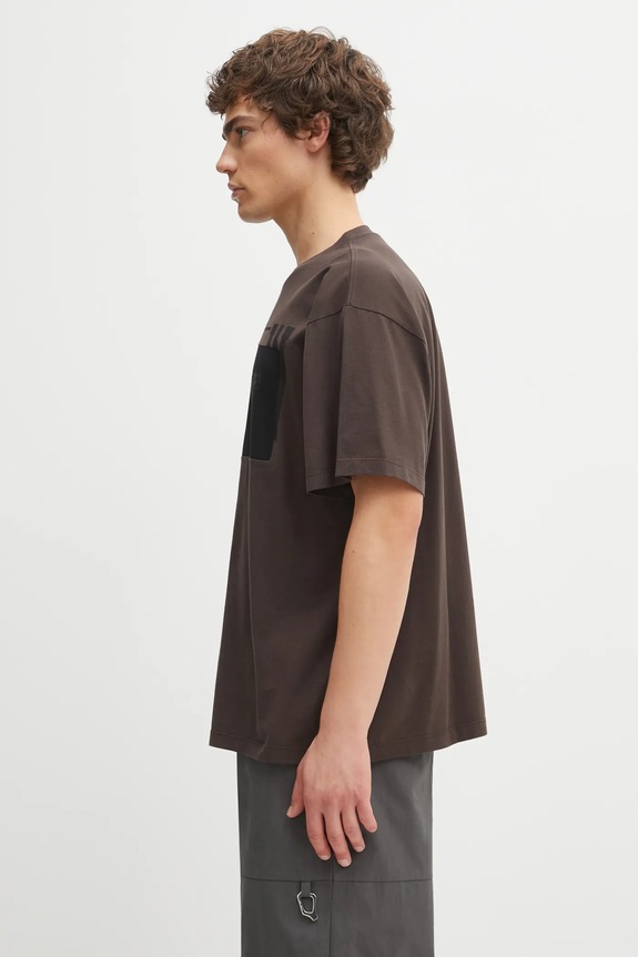 Βαμβακερό μπλουζάκι MM6 Maison Margiela SH0GC0053.M20050.143 καφέ AW25