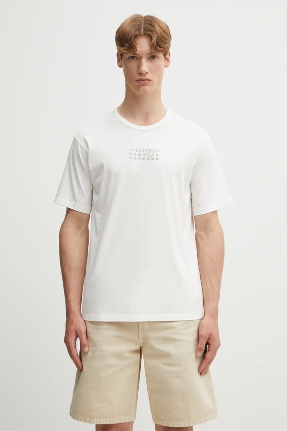 MM6 Maison Margiela tricou din bumbac print alb SH0GC0057.S24312.101
