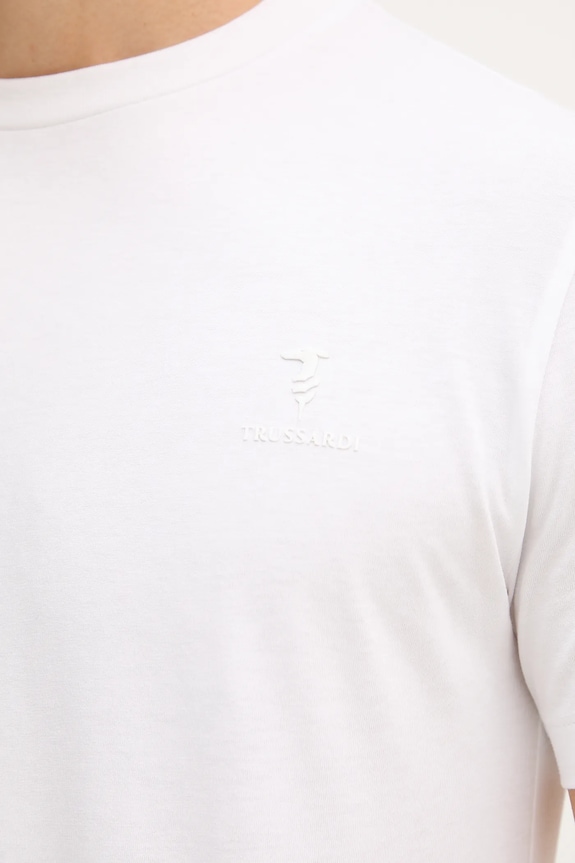 Хлопковая футболка Trussardi G0278000048N белый