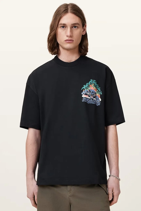 Бавовняна футболка AllSaints POUNCE бавовна сірий M050PC