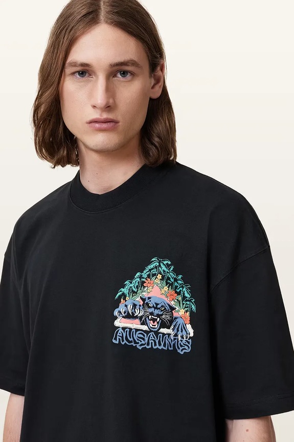 Бавовняна футболка AllSaints POUNCE сірий M050PC