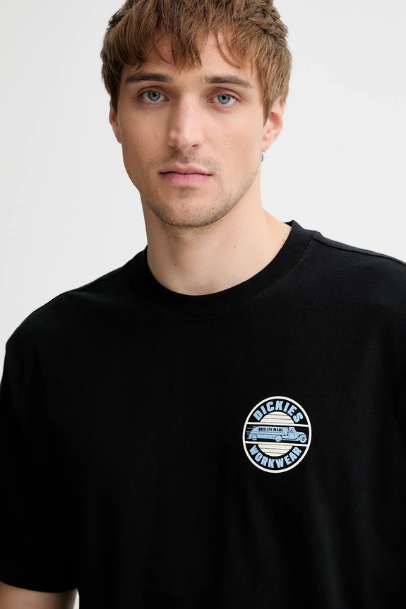 Βαμβακερό μπλουζάκι Dickies μαύρο DK0A87QL
