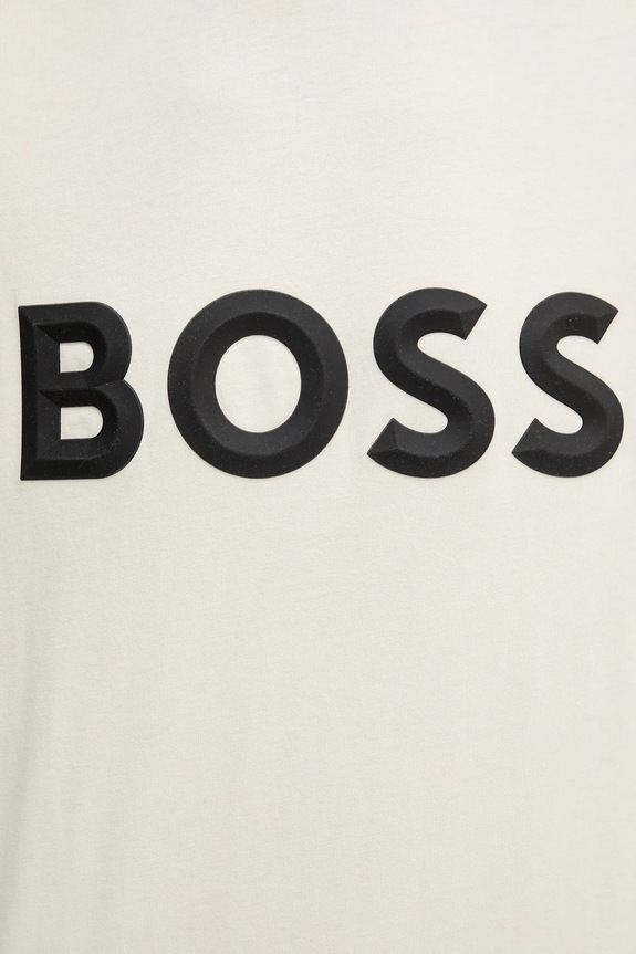 BOSS Green pamut póló 50548411 bézs