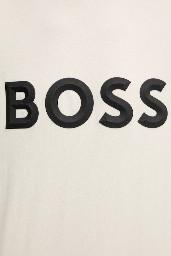 BOSS Green pamut póló 50548411 bézs