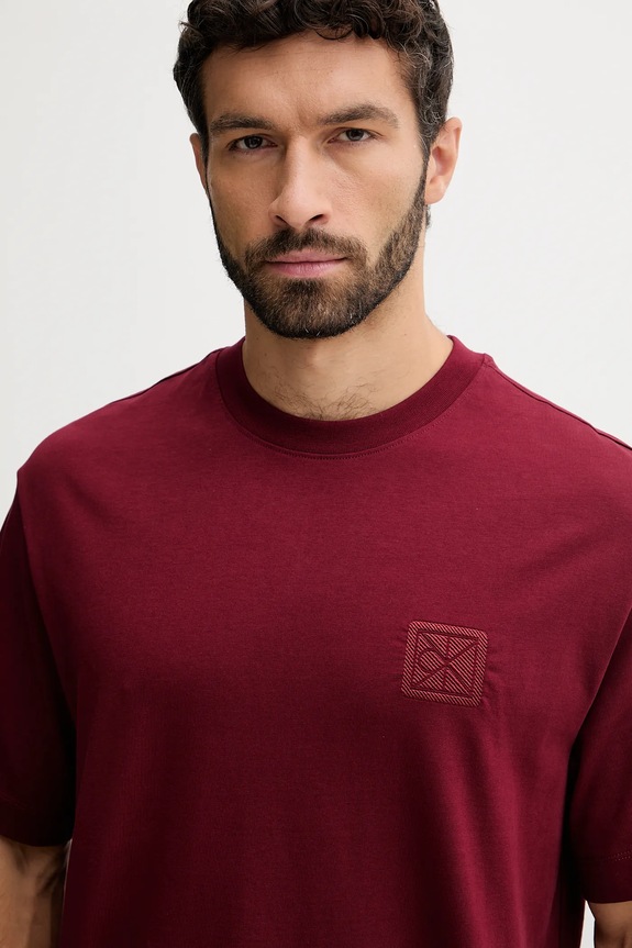 Oblečení Bavlněné tričko Calvin Klein LV04LD224G burgundské