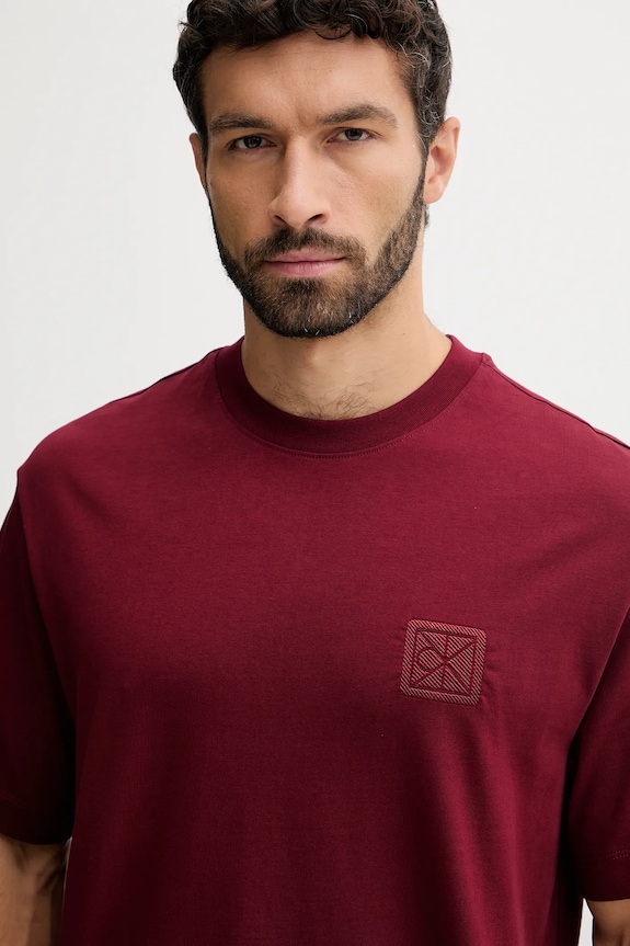 Oblečení Bavlněné tričko Calvin Klein LV04LD224G burgundské