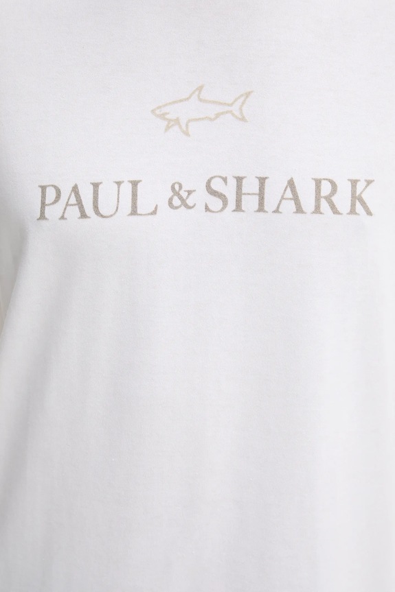 Bavlněné tričko Paul&Shark Knitwear 15311629 bílá