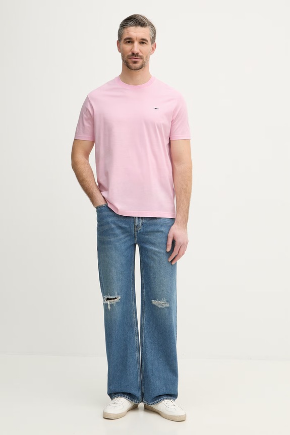 Bombažna kratka majica Paul&Shark Knitwear 99311005 roza SS26