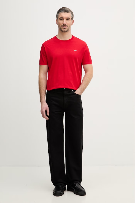 Βαμβακερό μπλουζάκι Paul&Shark Knitwear 99311005 κόκκινο SS26