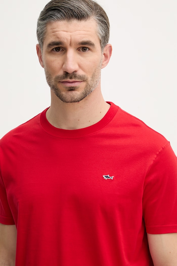 Βαμβακερό μπλουζάκι Paul&Shark Knitwear κόκκινο 99311005