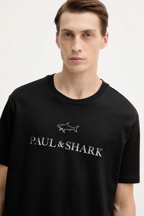 Paul&Shark tricou din bumbac Knitwear negru 99311007