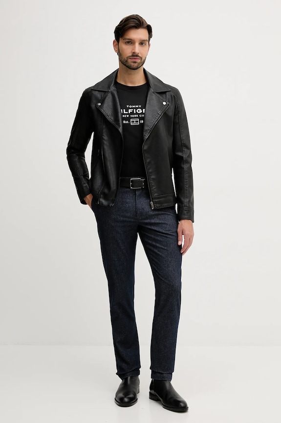 Bombažna kratka majica Tommy Hilfiger MW0MW40002 črna AW25