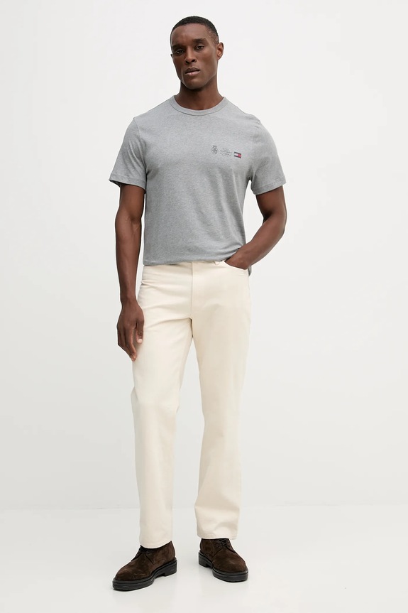 Tommy Hilfiger t-shirt bawełniany MW0MW40011 szary AW25