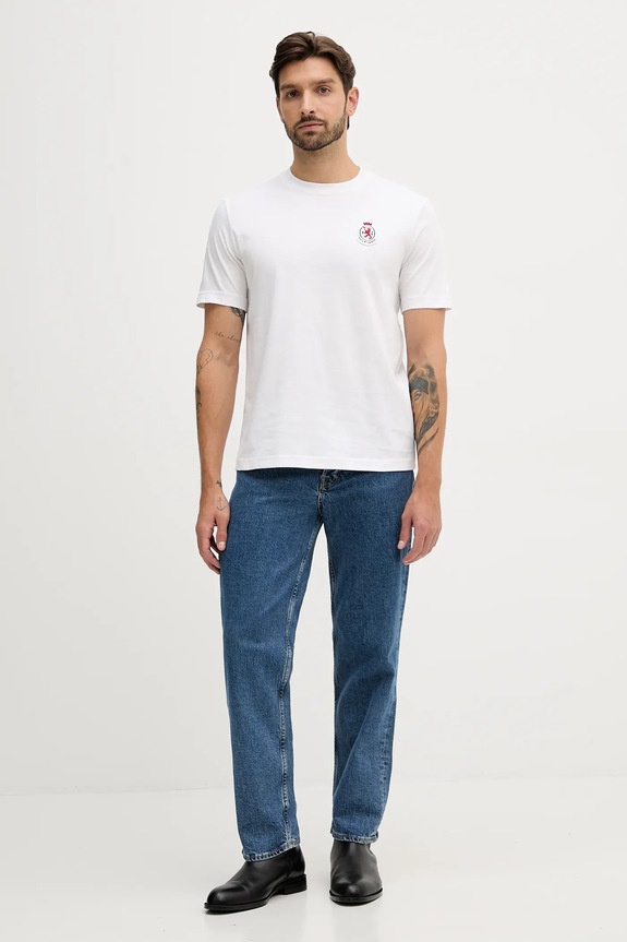 Bavlnené tričko Tommy Hilfiger MW0MW40024 biela AW25