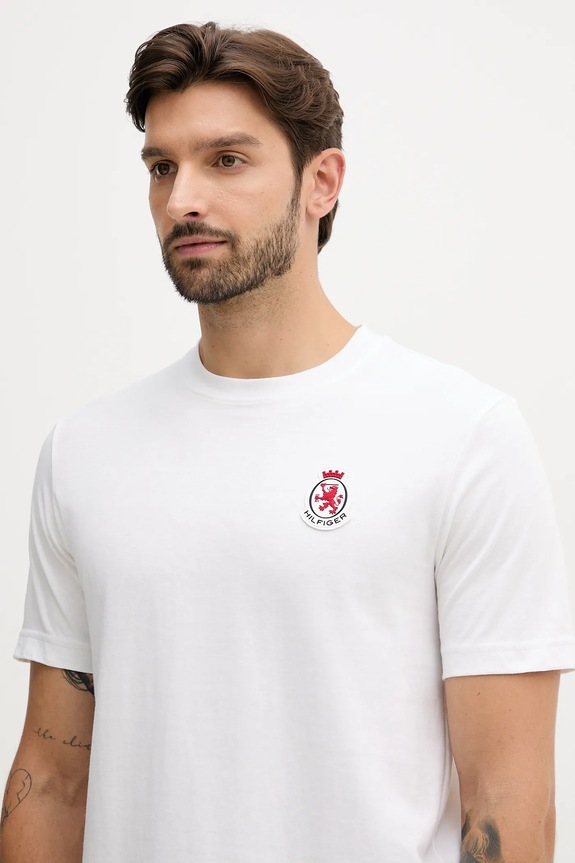 Bavlnené tričko Tommy Hilfiger biela MW0MW40024