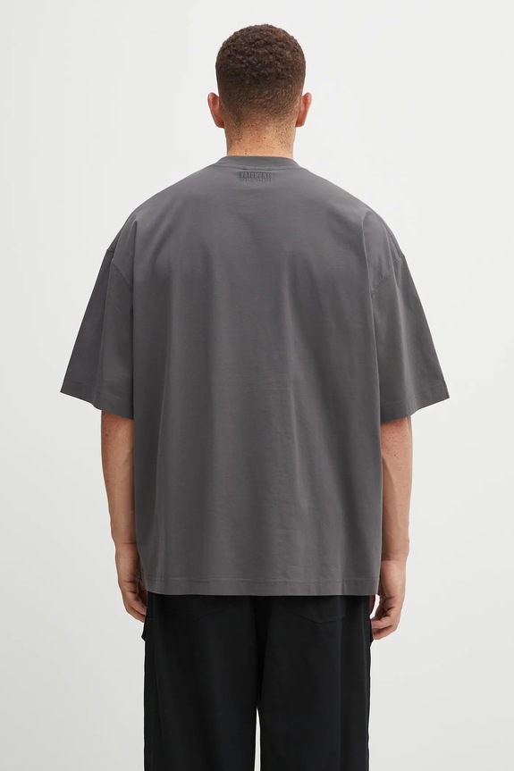 Îmbrăcăminte VETEMENTS tricou din bumbac Metal Logo Regular UH76TR600M gri