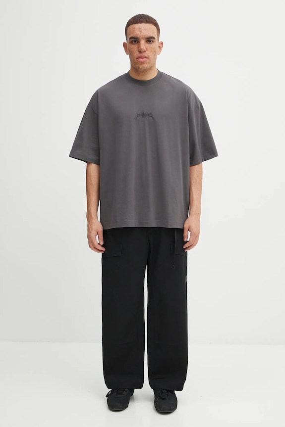 Хлопковая футболка VETEMENTS Metal Logo Regular UH76TR600M серый