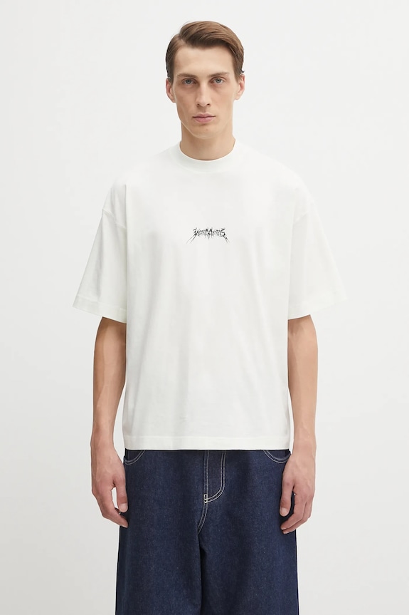 VETEMENTS cotton t-shirt Metal Logo Regular cotton beige UH76TR600I