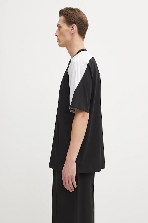 VETEMENTS tricou din bumbac Cut-Up V-Neck UH76TR265BG negru AW25