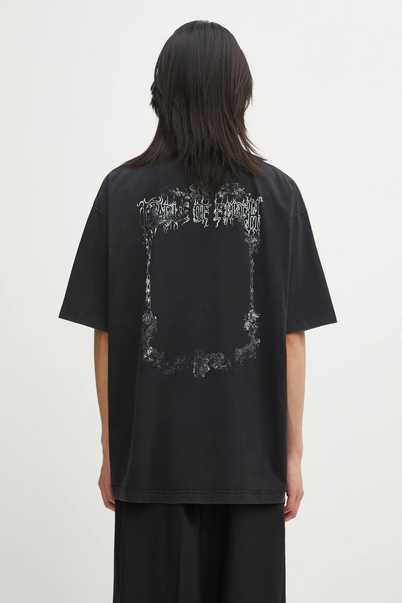 Îmbrăcăminte VETEMENTS tricou din bumbac Cof Butterfly Oversized UCF76TR800B negru