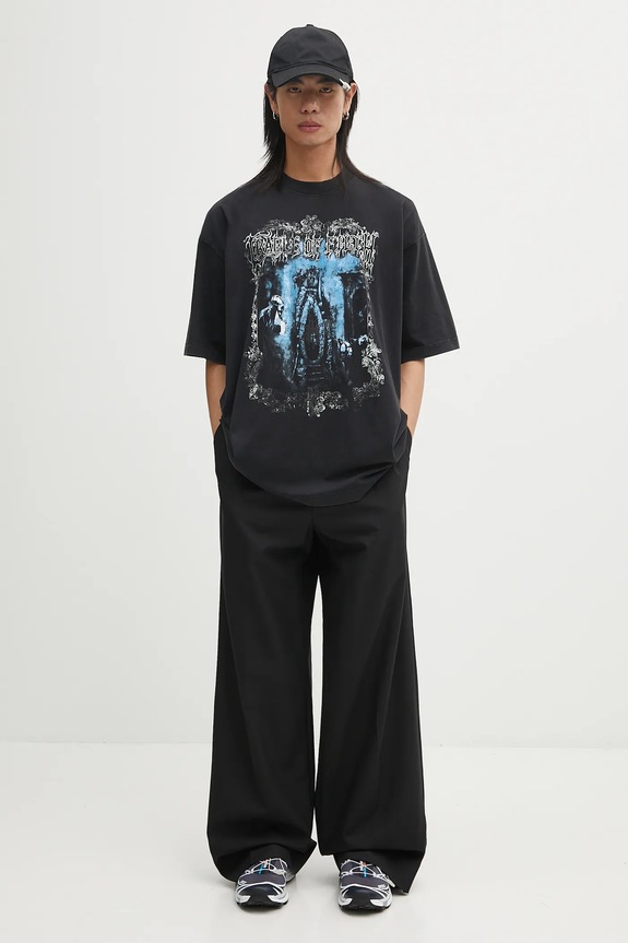 VETEMENTS tricou din bumbac Cof Butterfly Oversized UCF76TR800B negru