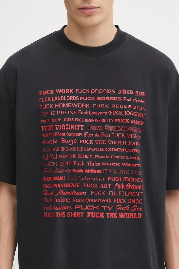 VETEMENTS t-shirt in cotone Fuck Regular nero UH76TR660B