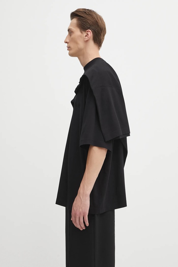 Pamučna majica VETEMENTS Double Layered UH76TR400B crna AW25