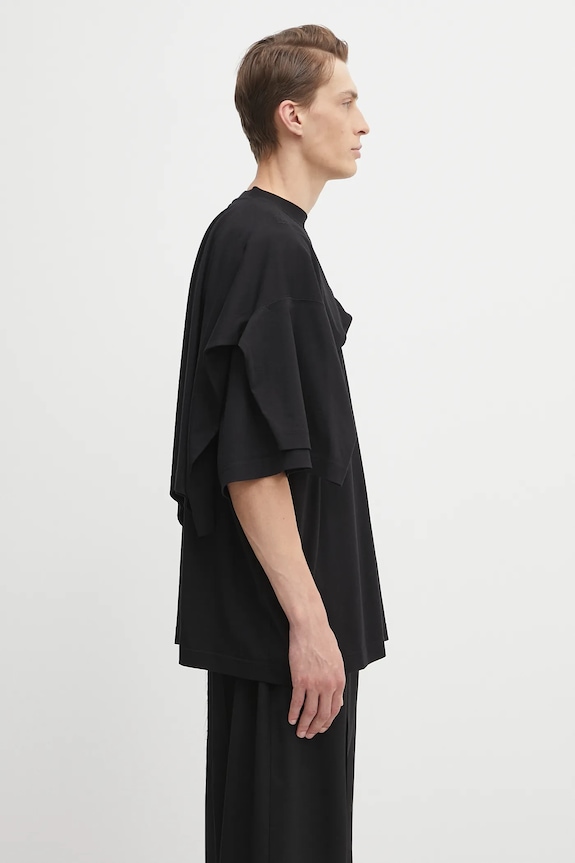 Pamučna majica VETEMENTS Double Layered crna UH76TR400B