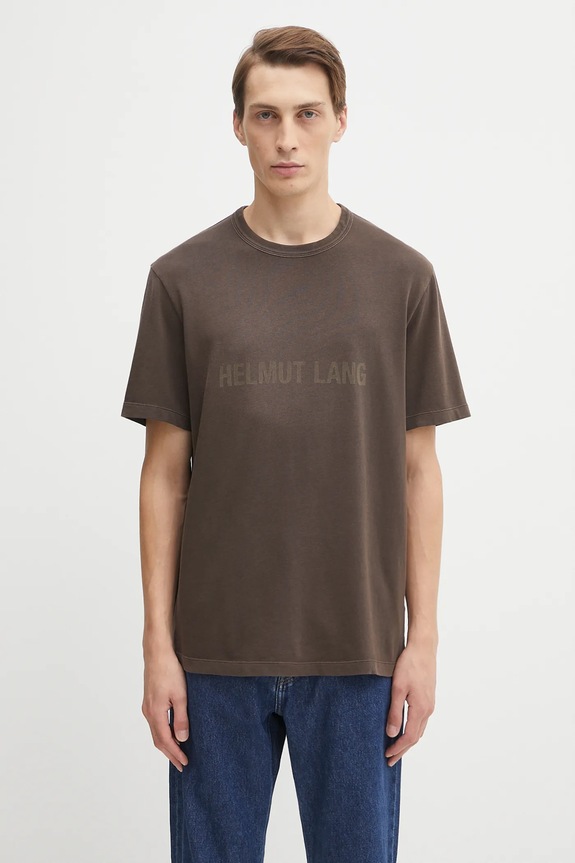 Helmut Lang cotton t-shirt cotton brown P05HM501