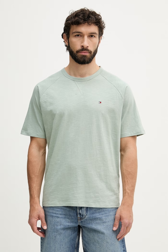 Tommy Hilfiger tricou bărbătesc din bumbac verde UM0UM03605