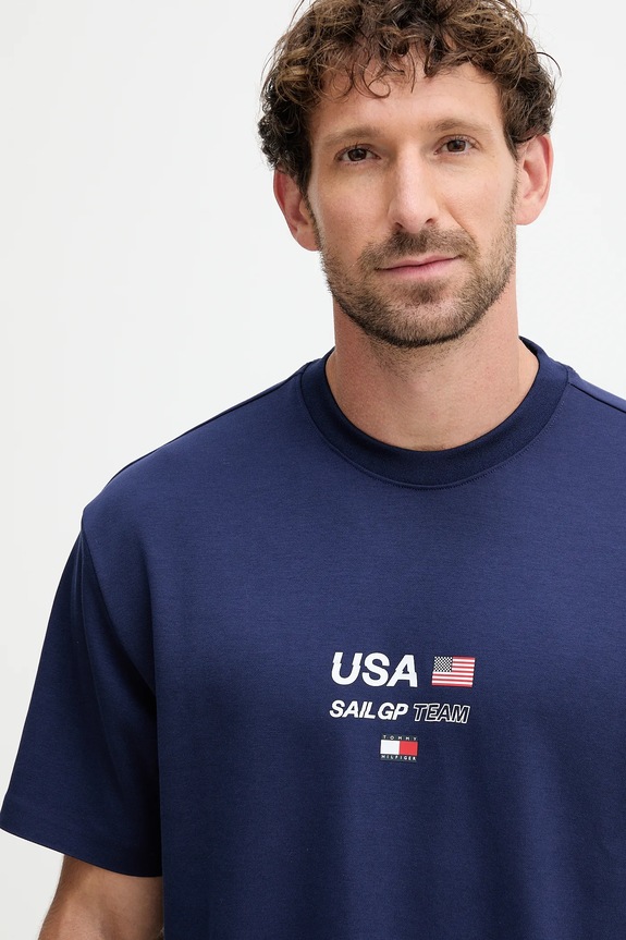 Tričko Tommy Hilfiger x SAIL GP tmavomodrá MW0MW41417