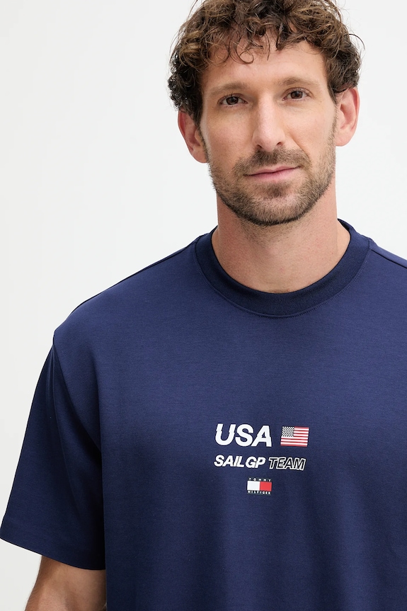 Tričko Tommy Hilfiger x SAIL GP tmavomodrá MW0MW41417
