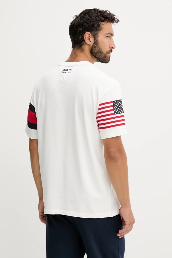 Ρούχα Βαμβακερό μπλουζάκι Tommy Hilfiger x SAIL GP MW0MW41418 μπεζ