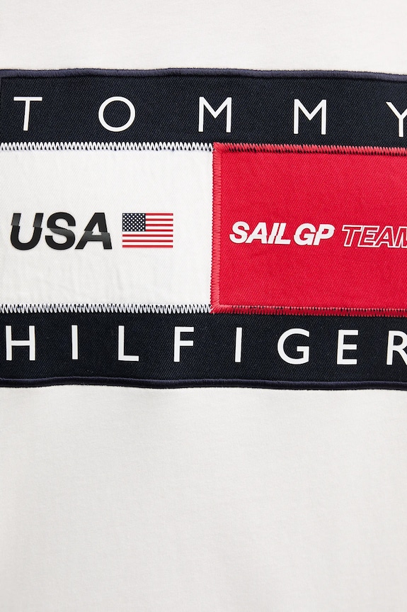 Βαμβακερό μπλουζάκι Tommy Hilfiger x SAIL GP MW0MW41419 λευκό