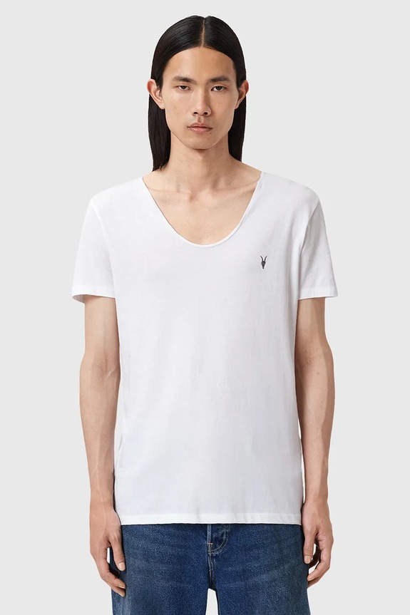 AllSaints tricou din bumbac TONIC uni alb M052JB