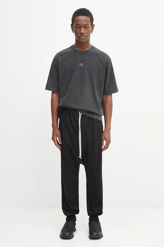 Filling Pieces t-shirt bawełniany Boxy Embroidered 412520501142 szary