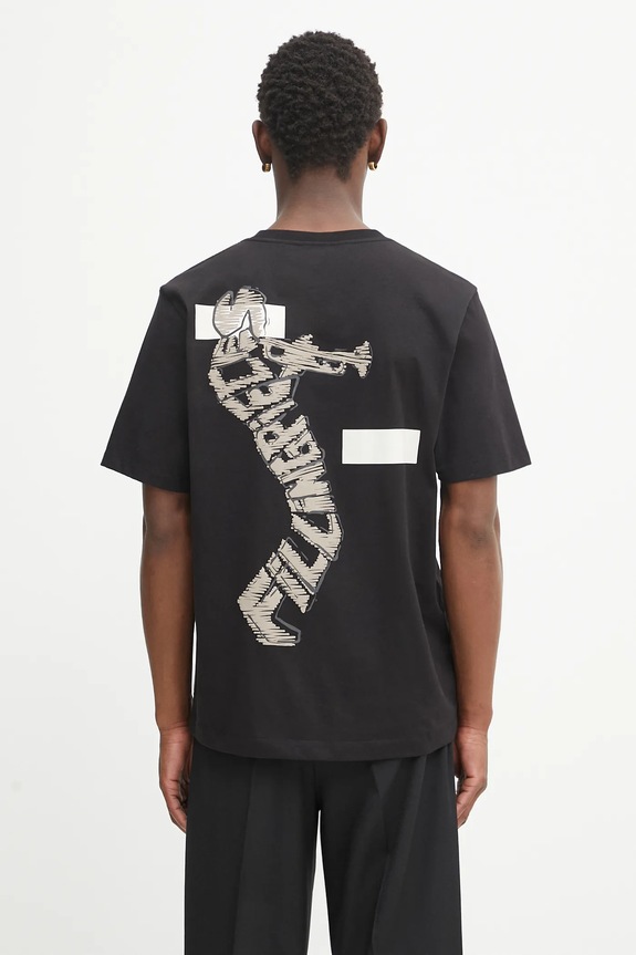 Bavlnené tričko Filling Pieces Trumpeteer potlač čierna 422520500237