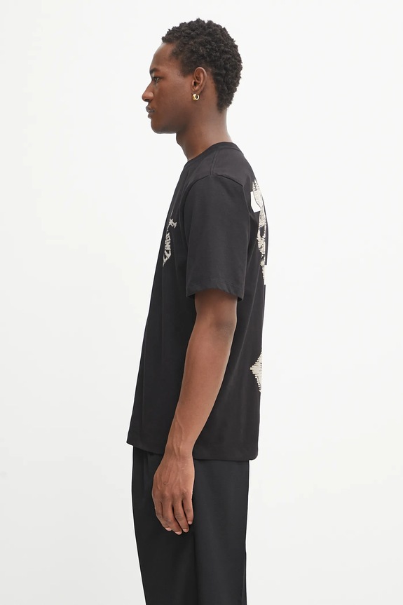 Bavlnené tričko Filling Pieces Trumpeteer 422520500237 čierna AW25