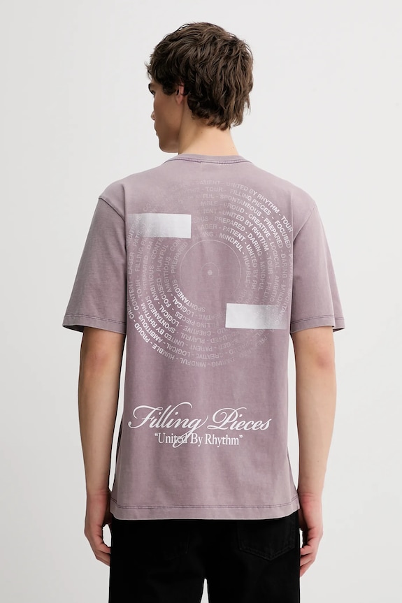 Βαμβακερό μπλουζάκι Filling Pieces Vinyl βαμβάκι ροζ 422520500240
