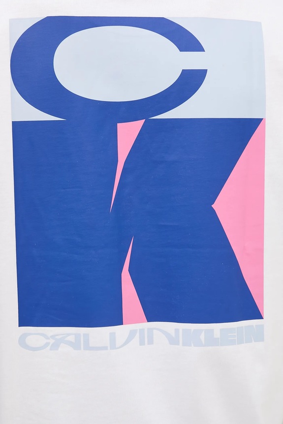 Βαμβακερό μπλουζάκι Calvin Klein Jeans LV04RD807G λευκό