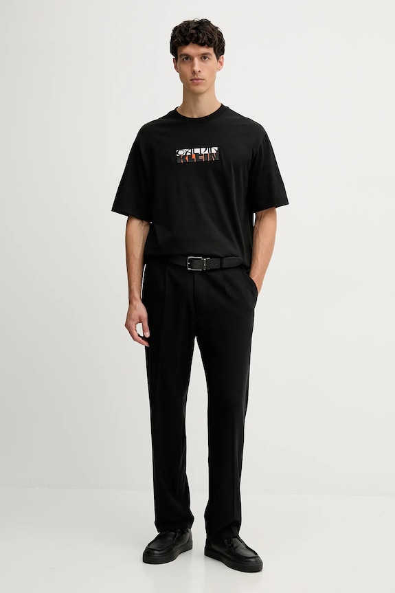 Βαμβακερό μπλουζάκι Calvin Klein Jeans LV04RD808G μαύρο AW25