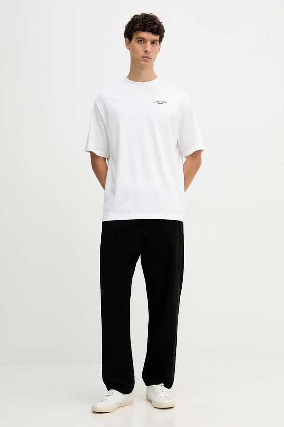 Βαμβακερό μπλουζάκι Calvin Klein Jeans LV04RD825G λευκό AW25