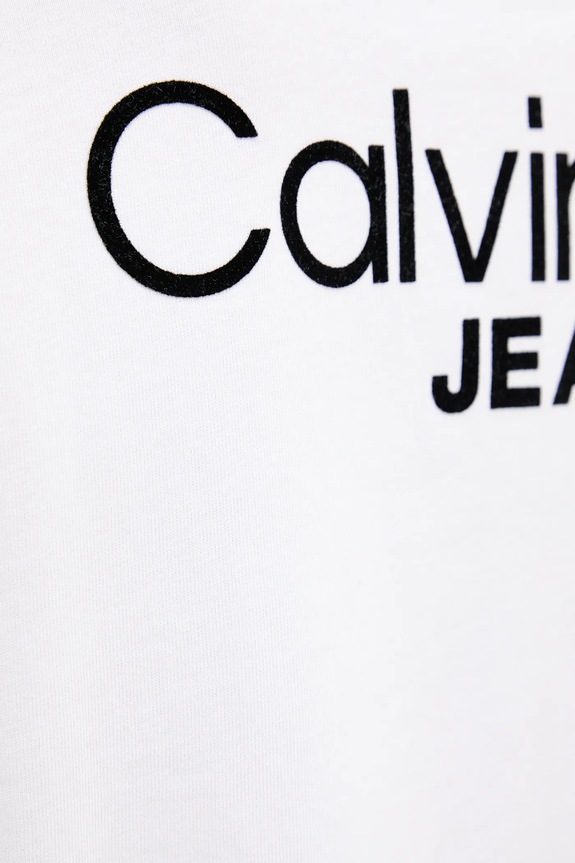 Βαμβακερό μπλουζάκι Calvin Klein Jeans LV04RD825G λευκό