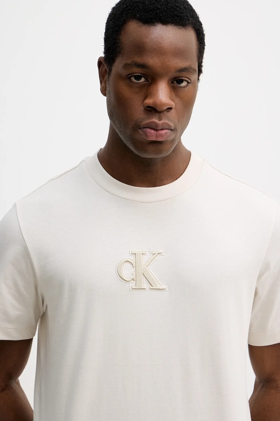 Calvin Klein Jeans pamut póló bézs LV04RD253G