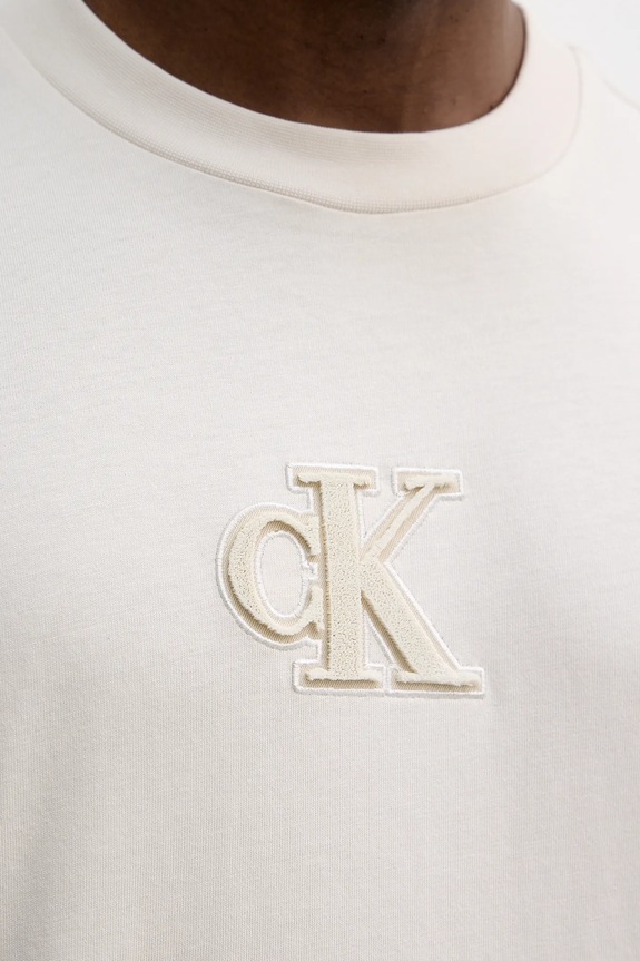 Calvin Klein Jeans pamut póló LV04RD253G bézs