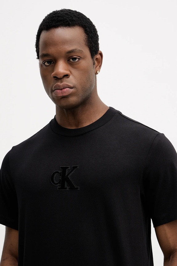 Calvin Klein Jeans t-shirt bawełniany czarny LV04RD253G
