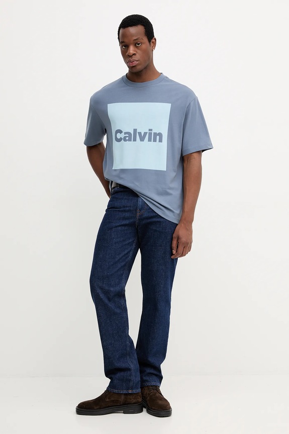 Bavlnené tričko Calvin Klein Jeans LV04RD813G fialová AW25