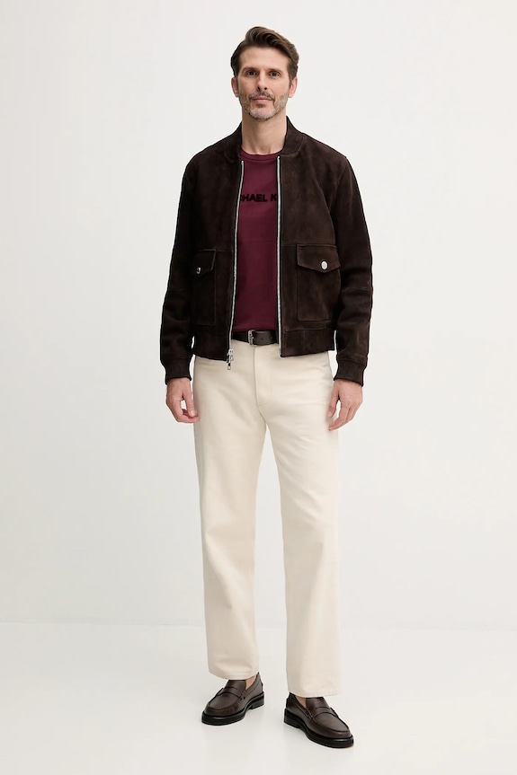 Michael Kors tricou din bumbac CF552PK1V2 burgundia AW25
